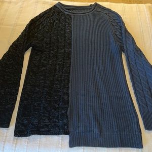 NWOT Mens Sz Lg Asymmetrical Two-Tone Sweater